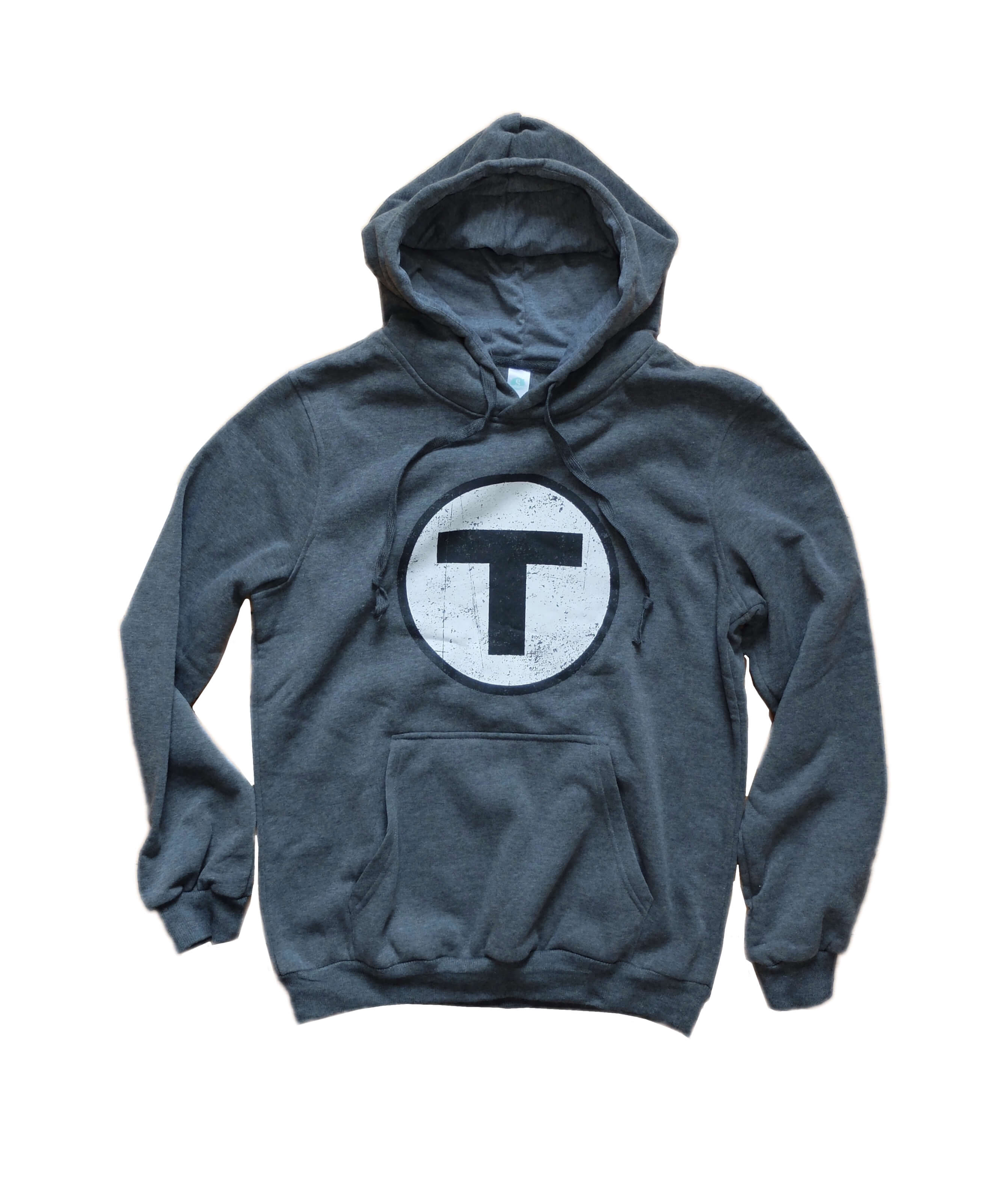 Adult T Logo Hoodie Sweatshirt - Charcoal Grey